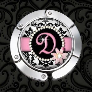 Personalized Initial Purse Hanger – Elegant Tabletop Bag Holder