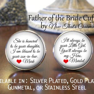 SALE Father of the Bride Cufflinks Personalized Cufflinks Father of the Bride Father of the Bride Cufflinks image 1