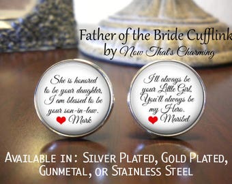 SALE! Father of the Bride Cufflinks - Personalized Cufflinks - Father of the Bride - Father of the Bride Cufflinks