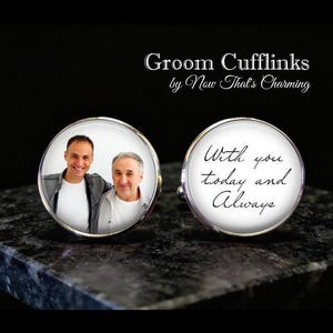 Memorial Cuff Links - With Photo - Gift for Groom