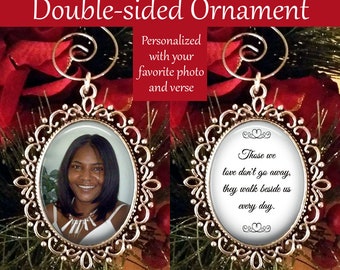 SALE! Personalized Memorial Ornament with Photo - Christmas Ornament - Those we love don't go away