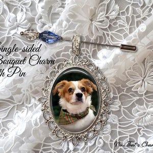 Personalized Wedding Memorial Bouquet Charm – Single-sided shiny silver oval charm - Gift for Bride - wedding