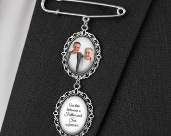 Personalized Memorial Lapel Charm – Photo Keepsakewedding