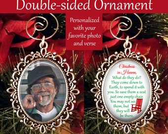 SALE! Memorial Ornament Personalized with Photo - Christmas Ornament -  Christmas in Heaven
