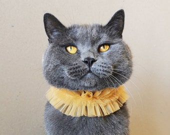 Ruff Collar for Cat and Dog Choker Clown Kitty Collar Pet Mustard Ruffle Circus Pet Party Costume Pet Gift for Cat and Dog Birthday Gift