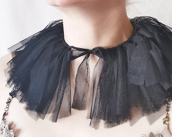 Collar Tutu Black Tulle Neck Cape Tattered Neck Accessory Black Swan Stage Collar Festival Costume Performance Prop Mini Cape Party Collar