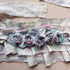 Collar Ruff With Roses Linen Wide Collar Hand Painted for Photoshoot ...