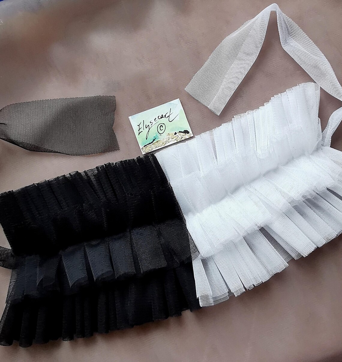 Circus Ruffle Collar in Black and White Tulle Ruff Clown Show Collar ...