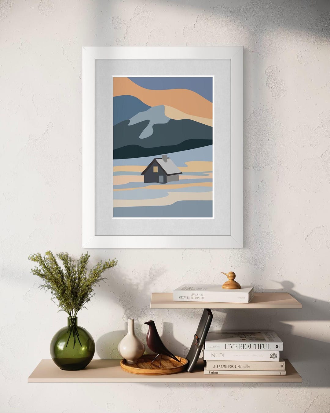 Mountain Sunrise Art Print, Landscape A4 Wall Art, Ski Chalet Decor - Etsy