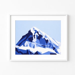 Stampa Giclée del paesaggio montano Dent Blanche, opera d'arte delle Alpi svizzere, decorazione murale alpina, decorazione per baite, regalo per sciatori o snowboarder