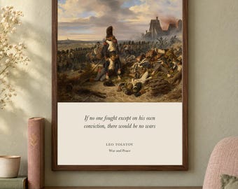 War and Peace Quote Print, Leo Tolstoy Literary Wall Art, 12x16 Matte Painting Poster