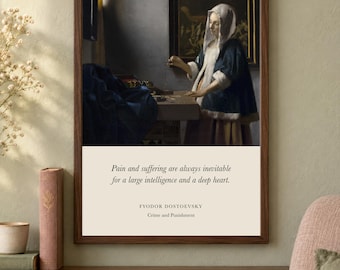 Crime and Punishment Quote Print, Fyodor Dostoevsky Literary Wall Art, 12x16 Matte Painting Poster