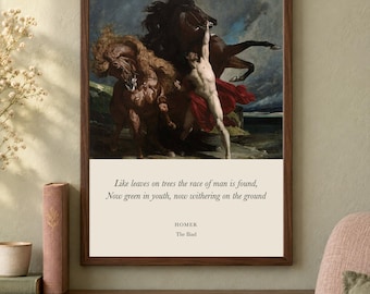 The Iliad Quote Print, Homer Literary Wall Art, 12x16 Matte Painting Poster