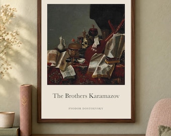 The Brothers Karamazov Title Print, Fyodor Dostoevsky Literary Wall Art, 12x16 Matte Painting Poster