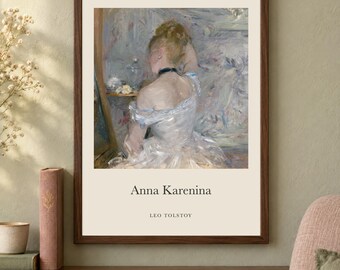 Anna Karenina Title Print, Leo Tolstoy Literary Wall Art, 12x16 Matte Painting Poster