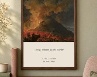 The Divine Comedy Quote Print, Dante Alighieri Literary Wall Art, 12x16 Matte Painting Poster