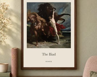 The Iliad Title Print, Homer Literary Wall Art, 12x16 Matte Painting Poster