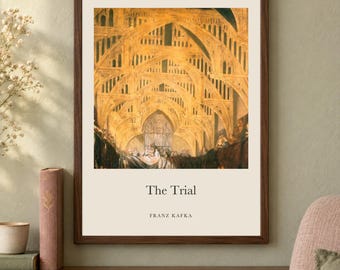 The Trial Title Print, Franz Kafka Literary Wall Art, 12x16 Matte Painting Poster