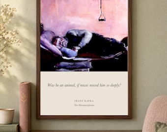 The Metamorphosis Quote Print, Franz Kafka Literary Wall Art, 12x16 Matte Painting Poster