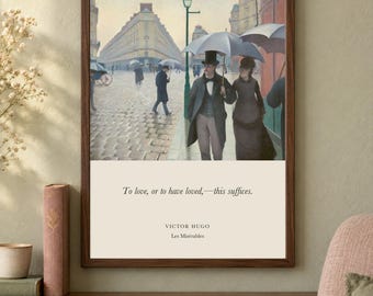 Les Misérables Quote Print, Victor Hugo Literary Wall Art, 12x16 Matte Painting Poster