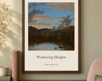 Wuthering Heights Title Print, Emily Brontë Literary Wall Art, 12x16 Matte Painting Poster