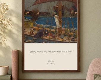 The Odyssey Quote Print, Homer Literary Wall Art, 12x16 Matte Painting Poster