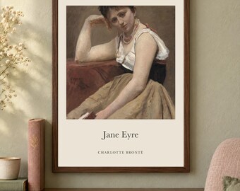 Jane Eyre Title Print, Charlotte Brontë Literary Wall Art, 12x16 Matte Painting Poster