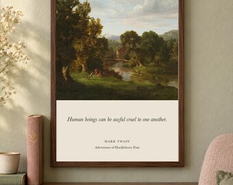 Adventures of Huckleberry Finn Quote Print, Mark Twain Literary Wall Art, 12x16 Matte Painting Poster