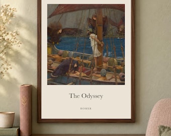 The Odyssey Title Print, Homer Literary Wall Art, 12x16 Matte Painting Poster