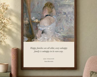 Anna Karenina Quote Print, Leo Tolstoy Literary Wall Art, 12x16 Matte Painting Poster
