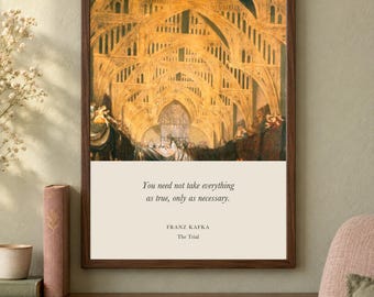 The Trial Quote Print, Franz Kafka Literary Wall Art, 12x16 Matte Painting Poster