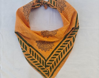 Indisches Blockdruck-Bandana – Baumwollschal mit Paisley-Muster, handgefertigtes Stirnband & Haartuch, Halstuch, Gesichtsmaske