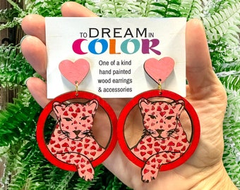 Hand Painted Leopard Earrings