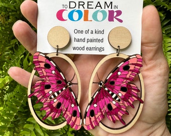 Hand Painted Butterfly Earrings