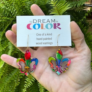Colorful Fleur de Lis Earrings