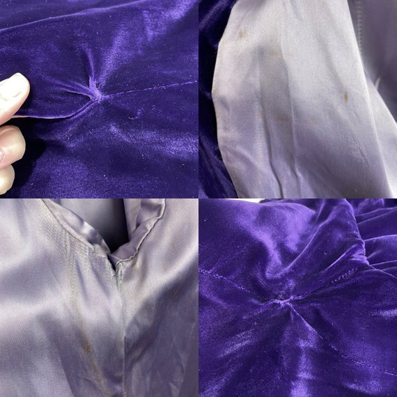 1950s Vintage Purple Velvet Opera Coat Lavender S… - image 9