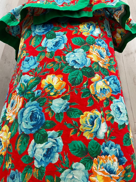 Vintage 1980s Peplum Dress~Stunning Bright Rose C… - image 9