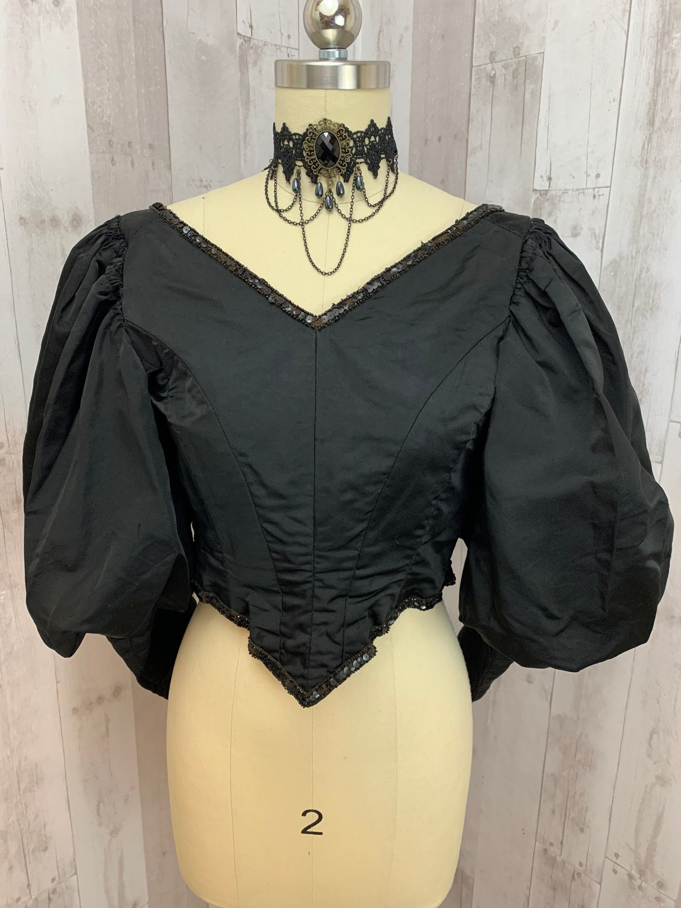 1900s Victorian/Edwardian Antique Corset Jacket Black Silk XS | Etsy