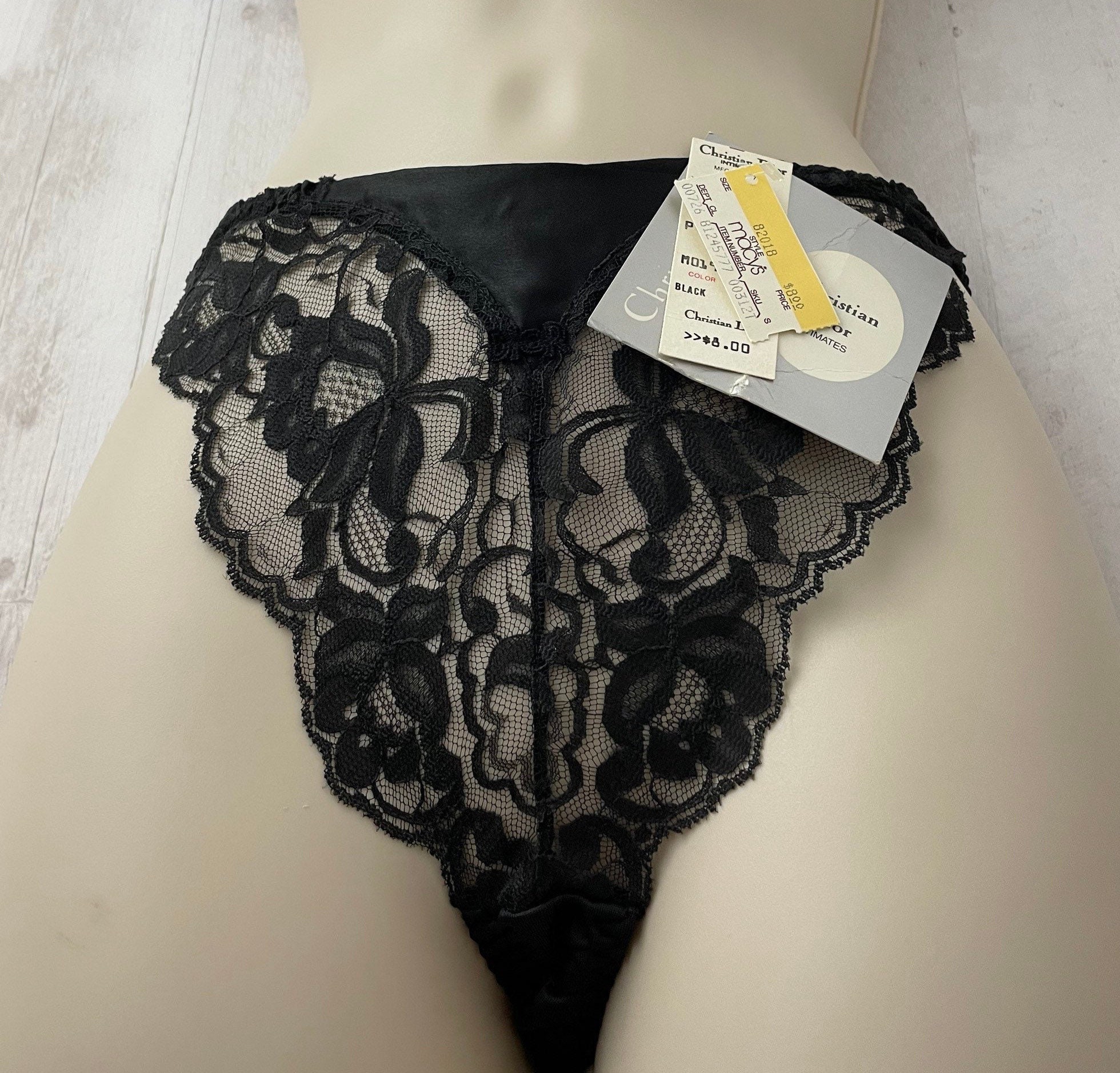 DIOR Vintage 1970s NOS Black Panty Christian Dior Sexy Lingerie French Bikini 6/XSMALL DIOR Vintage 1970s NOS Black Panty Christian Dior Sexy Lingerie French Bikini 6/XSMALL