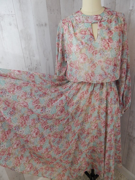 JONATHAN LOGAN 1970s Vintage Pink Floral Aline Dr… - image 2