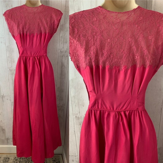 EMMA DOMB 1940s Party Lines Magenta/Hot Pink Taff… - image 3