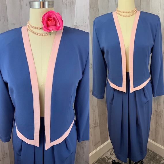 LILLI ANN 1970s Vintage 2pc Suit Silky Purple Poly