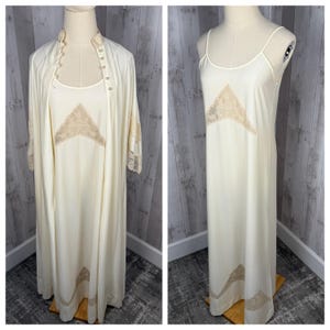 DIOR Vintage 1970s 2PC Christian Dior Lingerie Set Nightgown/Robe Dior Jrs Small