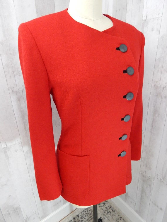 LILLI ANN 1970s Vintage Wool Jacket~ Cherry Red C… - image 4