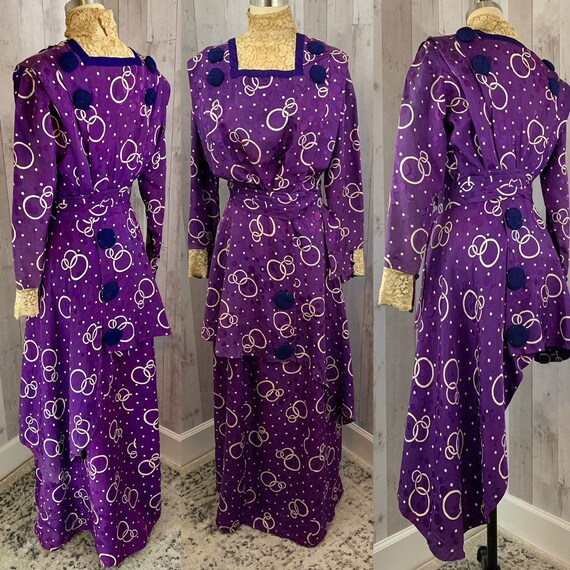 1900s-Antique Edwardian Gown~Paul Poiret Period Pu