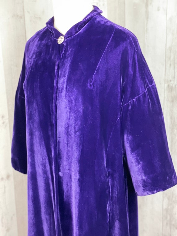 1950s Vintage Purple Velvet Opera Coat Lavender S… - image 3