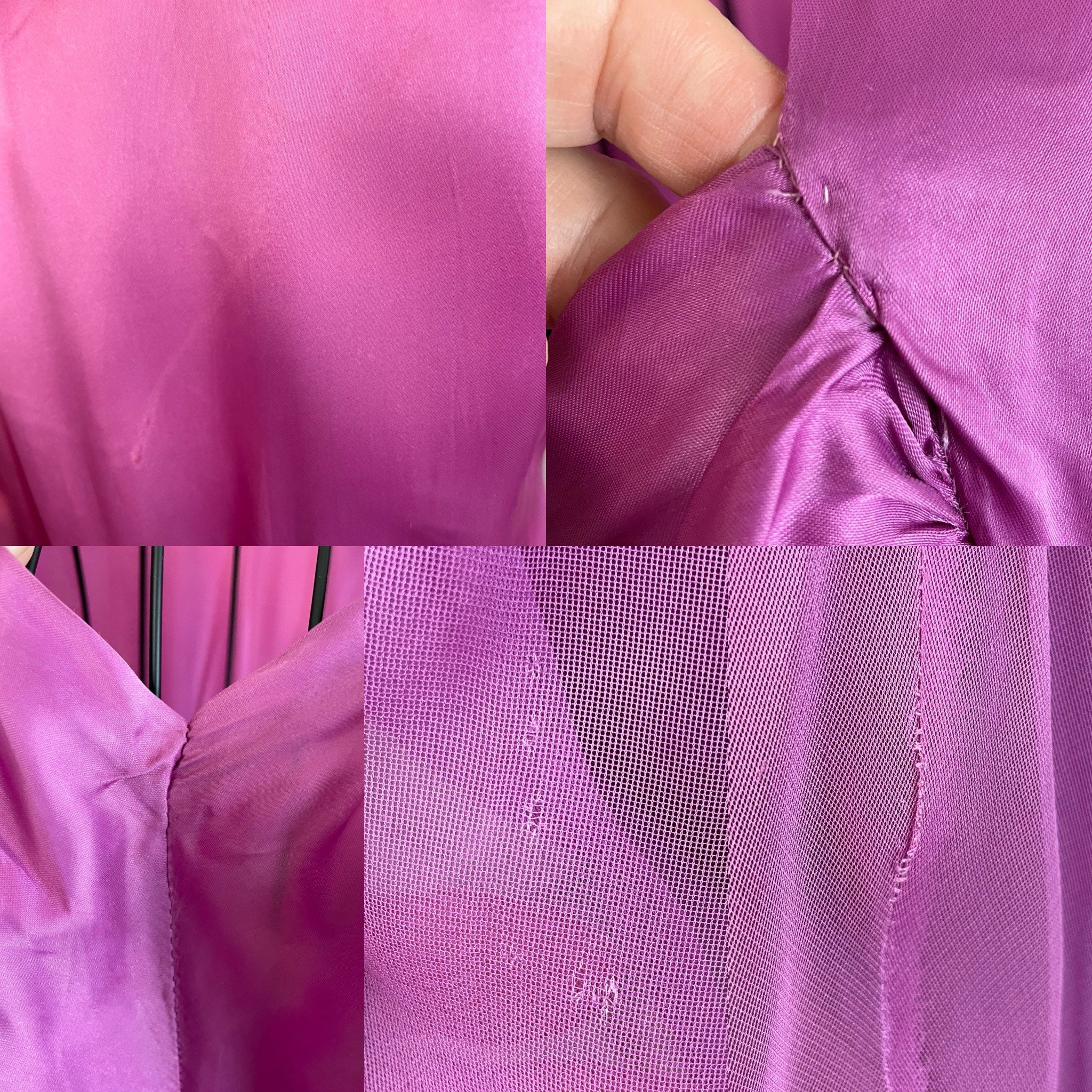 1930s Antique Dress/gownhot Pink Satin Aline 1940s S/XS | Etsy