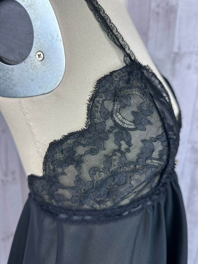 DIOR Vintage 1970s Black Sheer Teddy Christian Dior Sexy Lingerie Small image 7