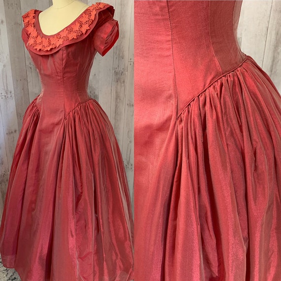 1940s Vintage Aline Party DRESS~Iridescent Sparkl… - image 2