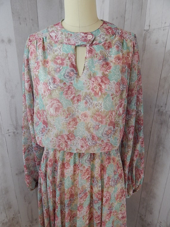 JONATHAN LOGAN 1970s Vintage Pink Floral Aline Dr… - image 4